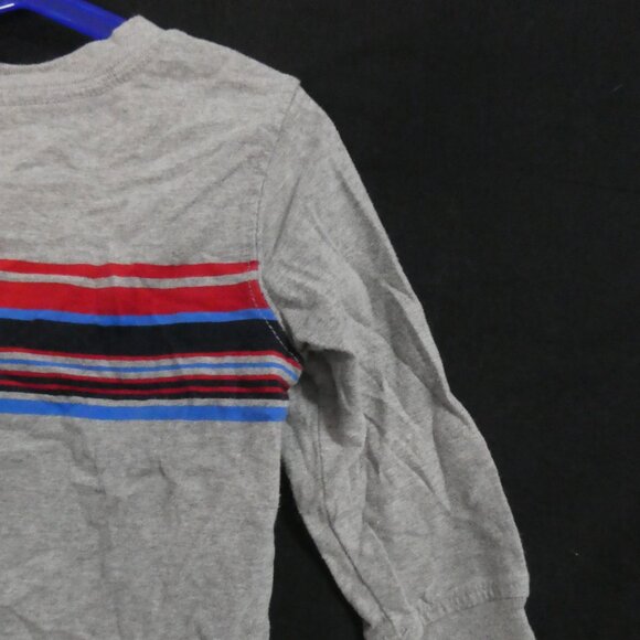 OLD NAVY | 4T | Grey Long Sleeve Shirt With Colorful Stripes | Preloved - Picture 12 of 16